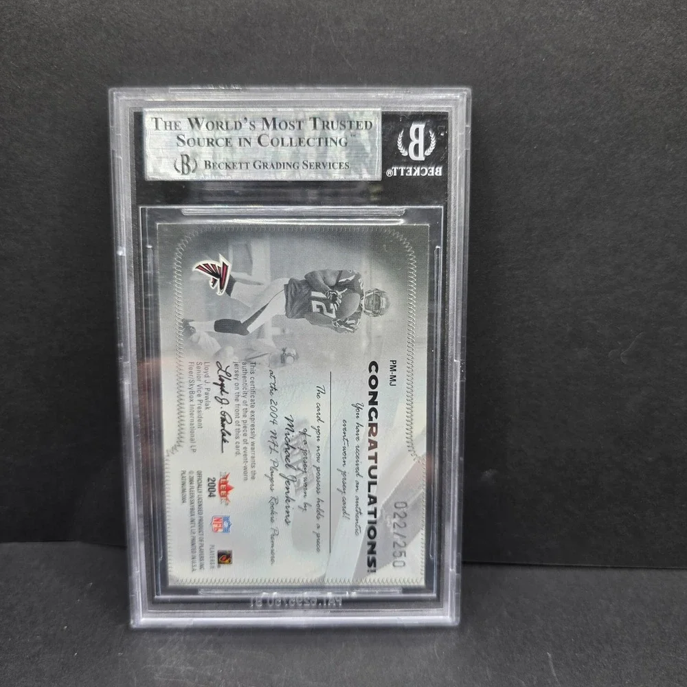 Fleer Platinum Jersey Card Michael Jenkins 2004 BGS 8.5 /250 Relic